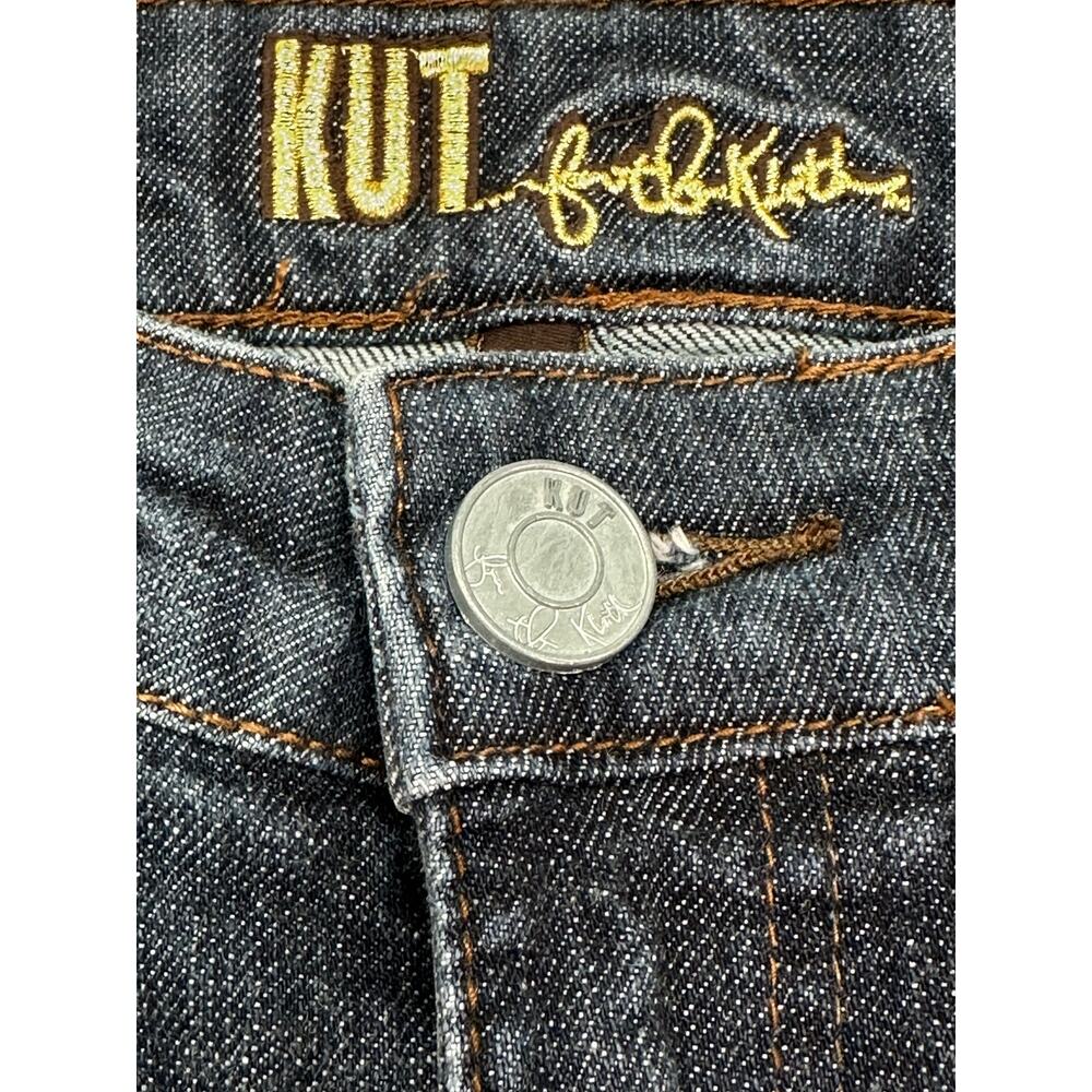 KUT From The Kloth Y2K Dark Wash Cropped Flap Pocket Jeans Size 2 - Picture 4 of 13